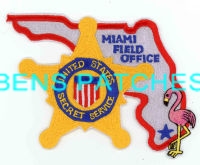 FLORIDA,UNITED STATES SECRET SERVICE MIAMI 1 STATE SHAPED FANTASY PATCH